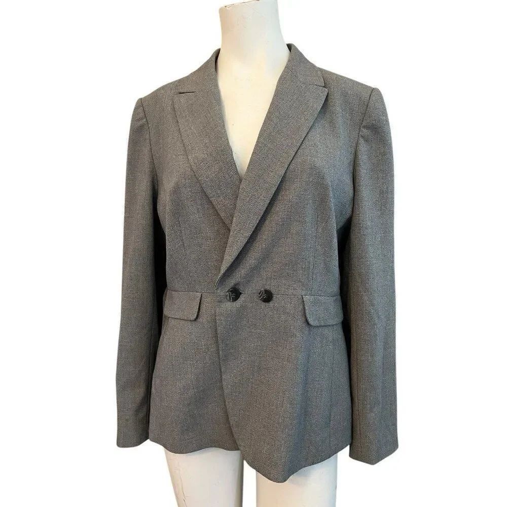 Tahari Arthur S Levine Ladies Size 10 Blazer Gray Suit Jacket Pockets Lined $129